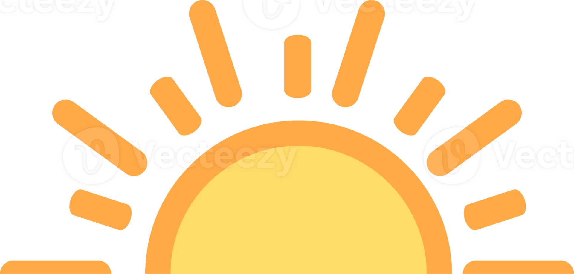 A half sun is setting downwards icon sunset concept for graphic design, logo, website, social media, mobile app, UI illustration png