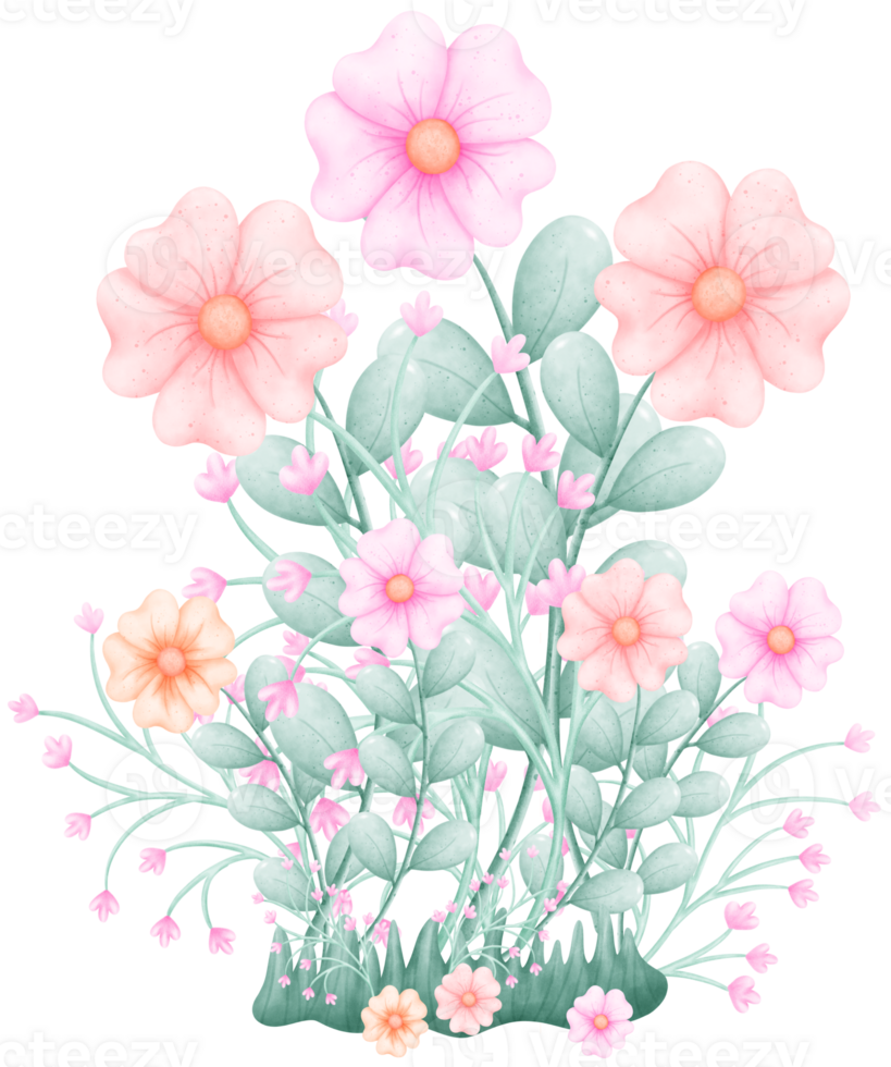 Hand-Drawn Blooming Flower - Spring Flower Illustration png