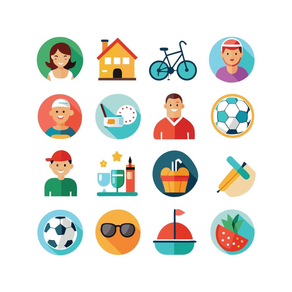 Lifestyle and Leisure Icon Set Collection Illustration vector