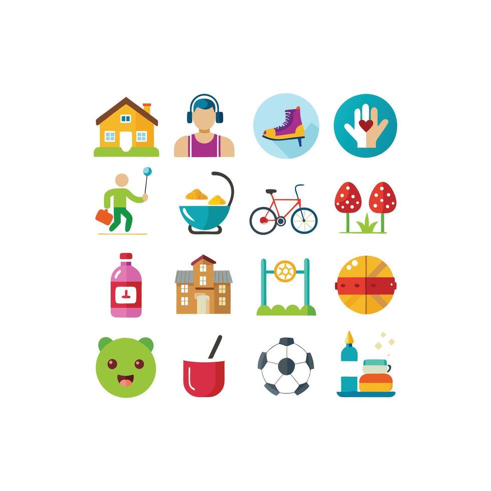 Lifestyle and Leisure Icon Set Collection Illustration vector