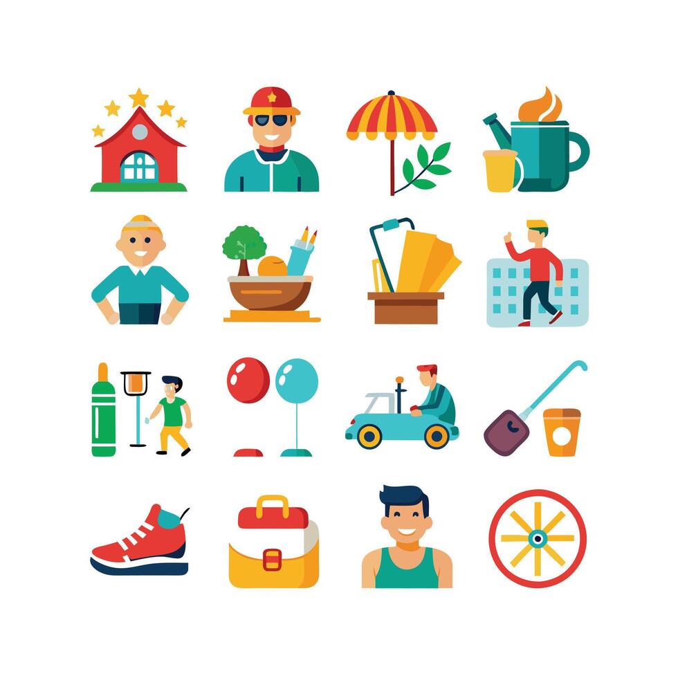 Lifestyle and Leisure Icon Set Collection Illustration vector