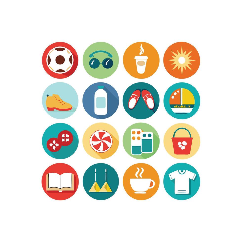 Lifestyle and Leisure Icon Set Collection Illustration vector