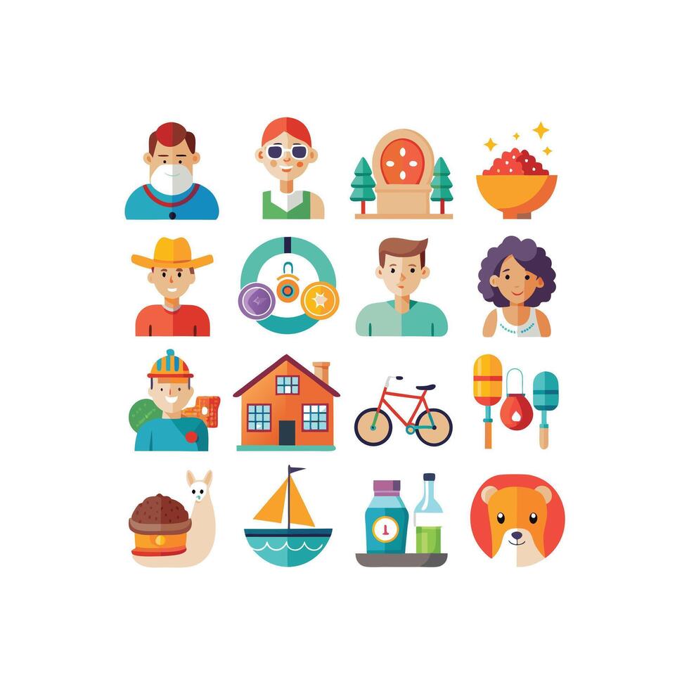 Lifestyle and Leisure Icon Set Collection Illustration vector