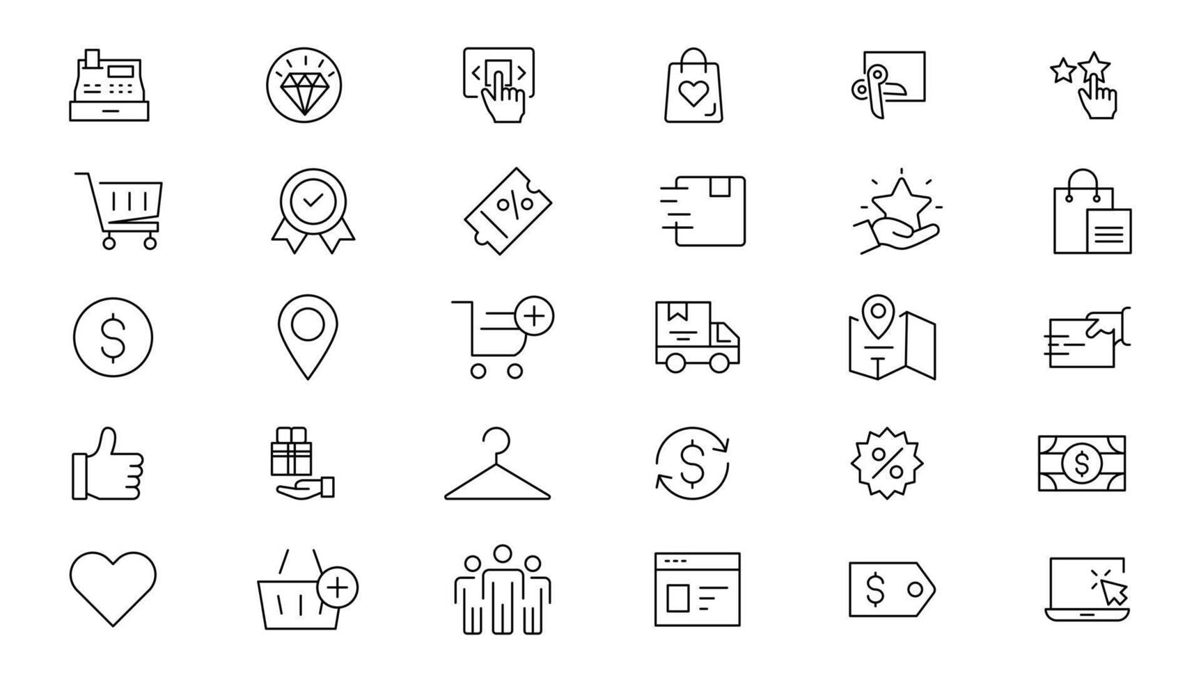 E-Commerce and Shopping thin line icons set. E-Commerce, Shop, Online Shopping icons collection. Shoppind symbols set. vector