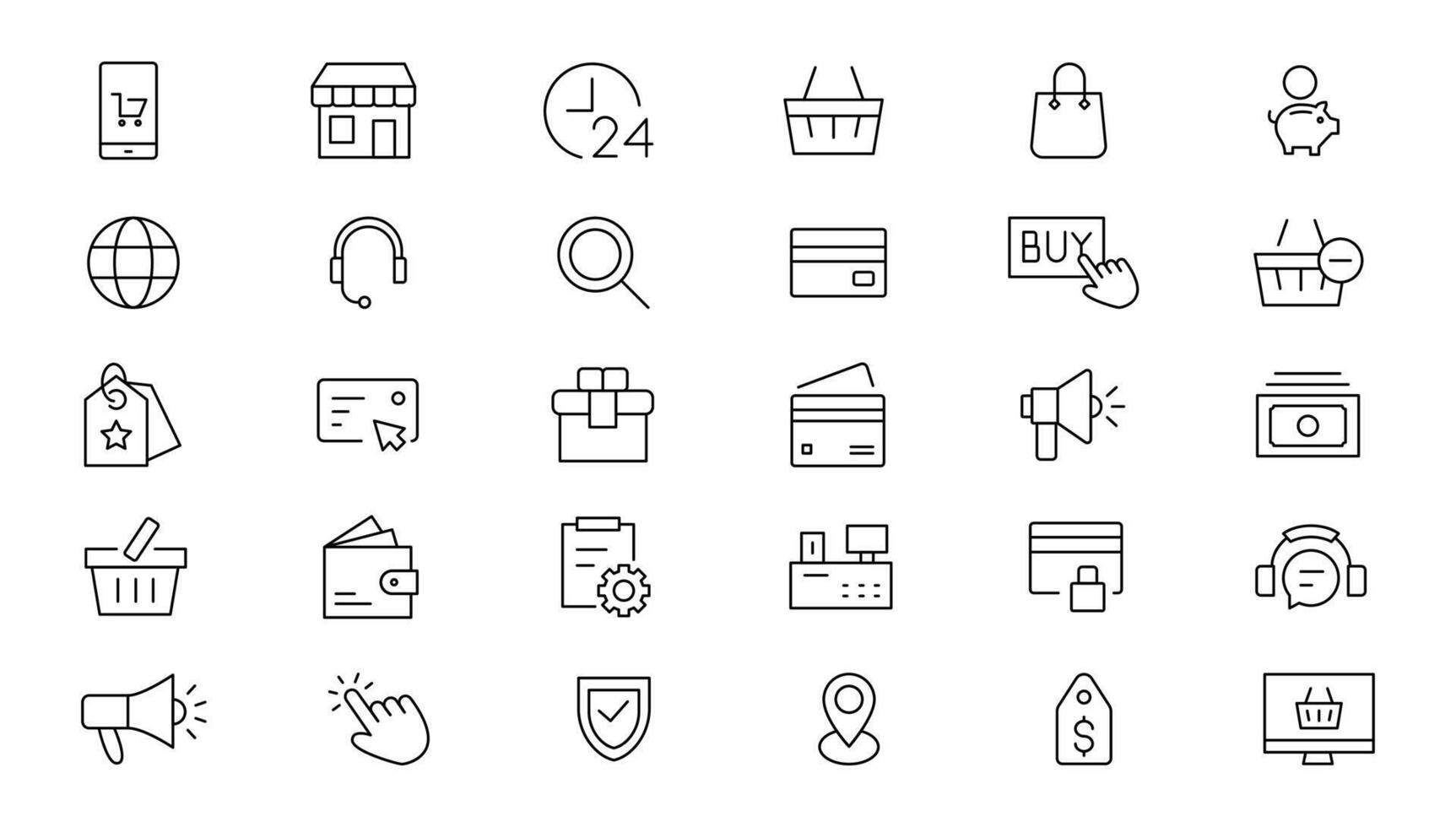 E-Commerce and Shopping thin line icons set. E-Commerce, Shop, Online Shopping icons collection. Shoppind symbols set. vector