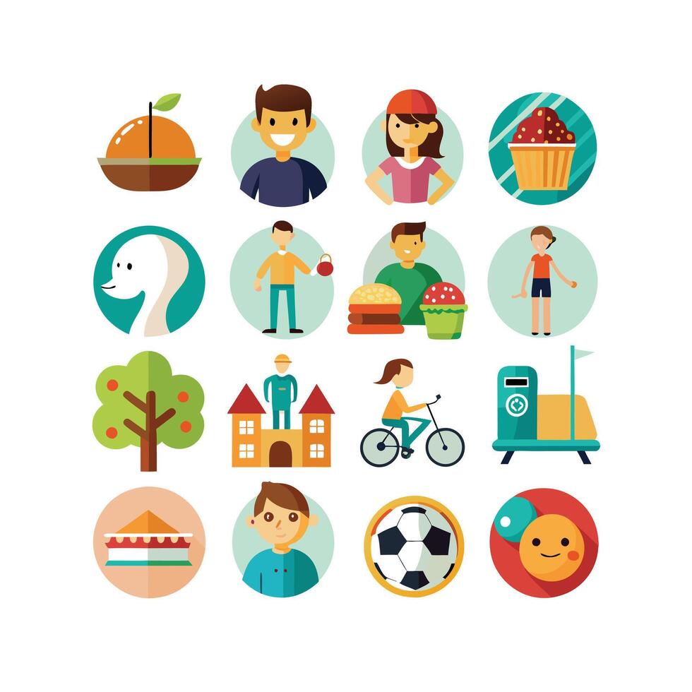 Lifestyle and Leisure Icon Set Collection Illustration vector