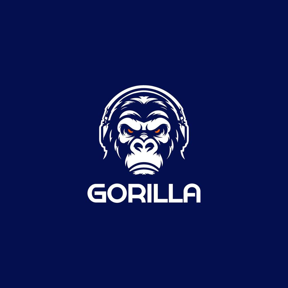 Gorilla logo design, gaming, embody power and resilience with our custom. Perfect for bold brands, our logo template features a fierce and dominant gorilla icon, symbolizing strength and authority. vector