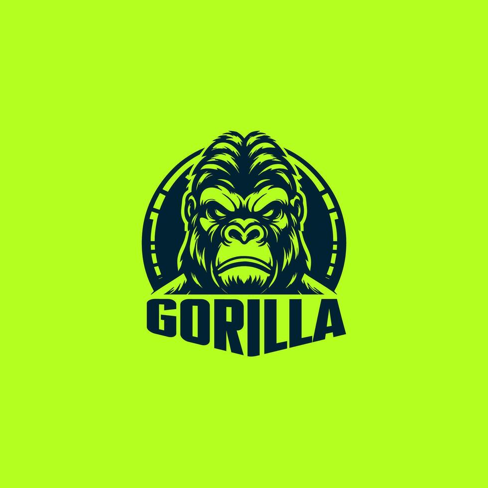 Gorilla logo design, gaming, embody power and resilience with our custom. Perfect for bold brands, our logo template features a fierce and dominant gorilla icon, symbolizing strength and authority. vector