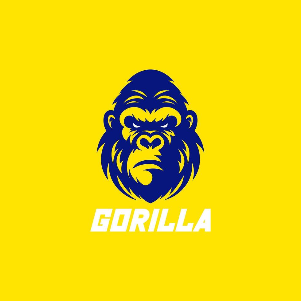Gorilla logo design, gaming, embody power and resilience with our custom. Perfect for bold brands, our logo template features a fierce and dominant gorilla icon, symbolizing strength and authority. vector