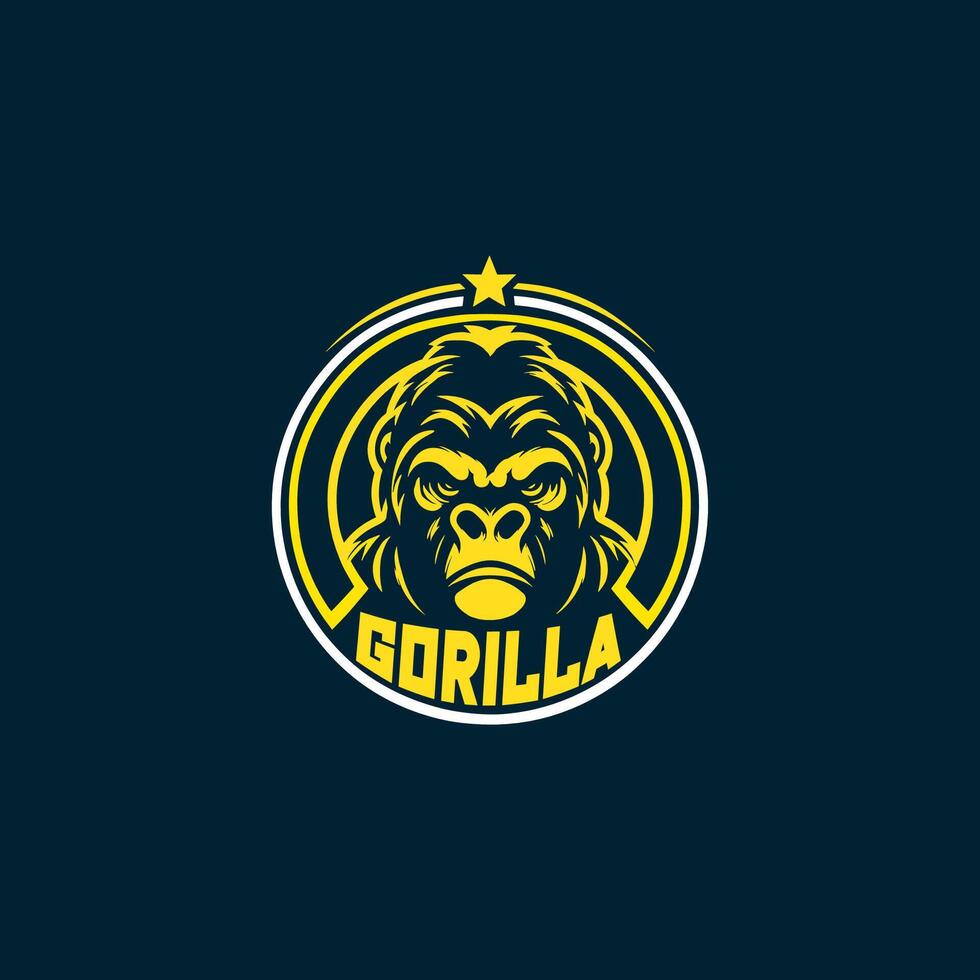 Gorilla logo design, gaming, embody power and resilience with our custom. Perfect for bold brands, our logo template features a fierce and dominant gorilla icon, symbolizing strength and authority. vector