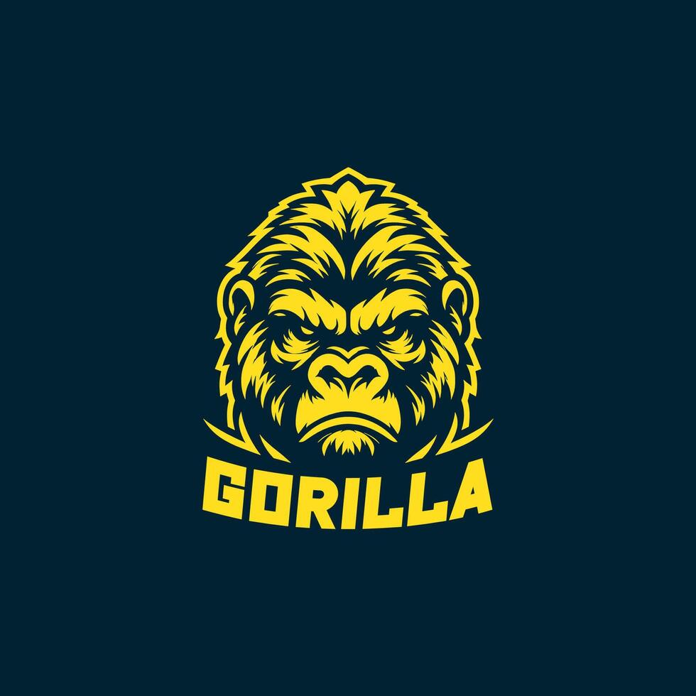 Gorilla logo design, gaming, embody power and resilience with our custom. Perfect for bold brands, our logo template features a fierce and dominant gorilla icon, symbolizing strength and authority. vector