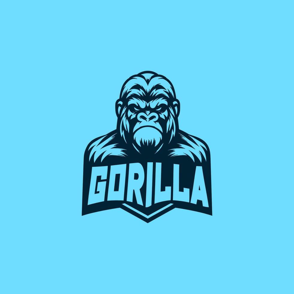 Gorilla logo design, gaming, embody power and resilience with our custom. Perfect for bold brands, our logo template features a fierce and dominant gorilla icon, symbolizing strength and authority. vector
