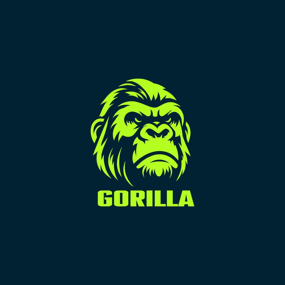 Gorilla logo design, gaming, embody power and resilience with our custom. Perfect for bold brands, our logo template features a fierce and dominant gorilla icon, symbolizing strength and authority. vector