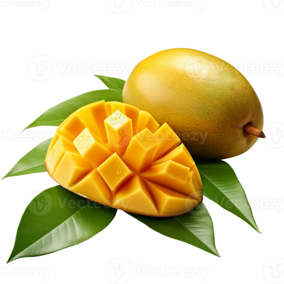 Mango Fruit with Leaves png