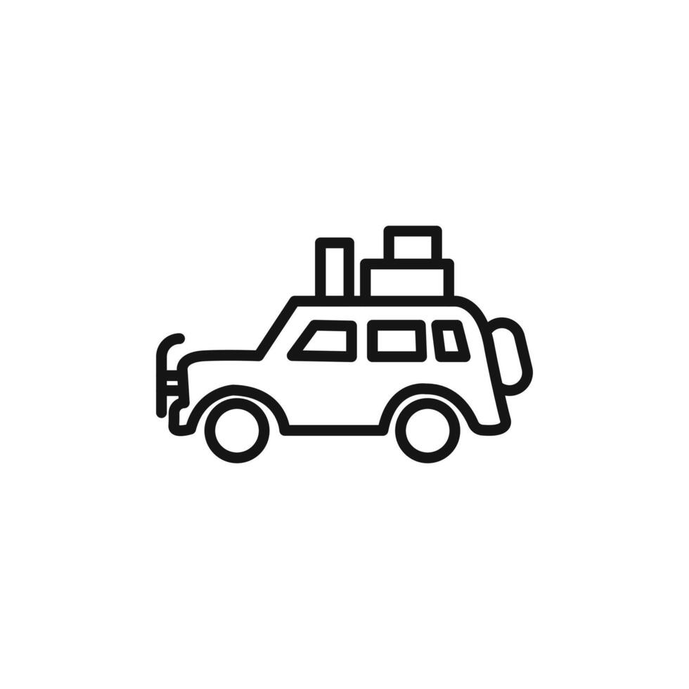 camping car logo sign outline vector