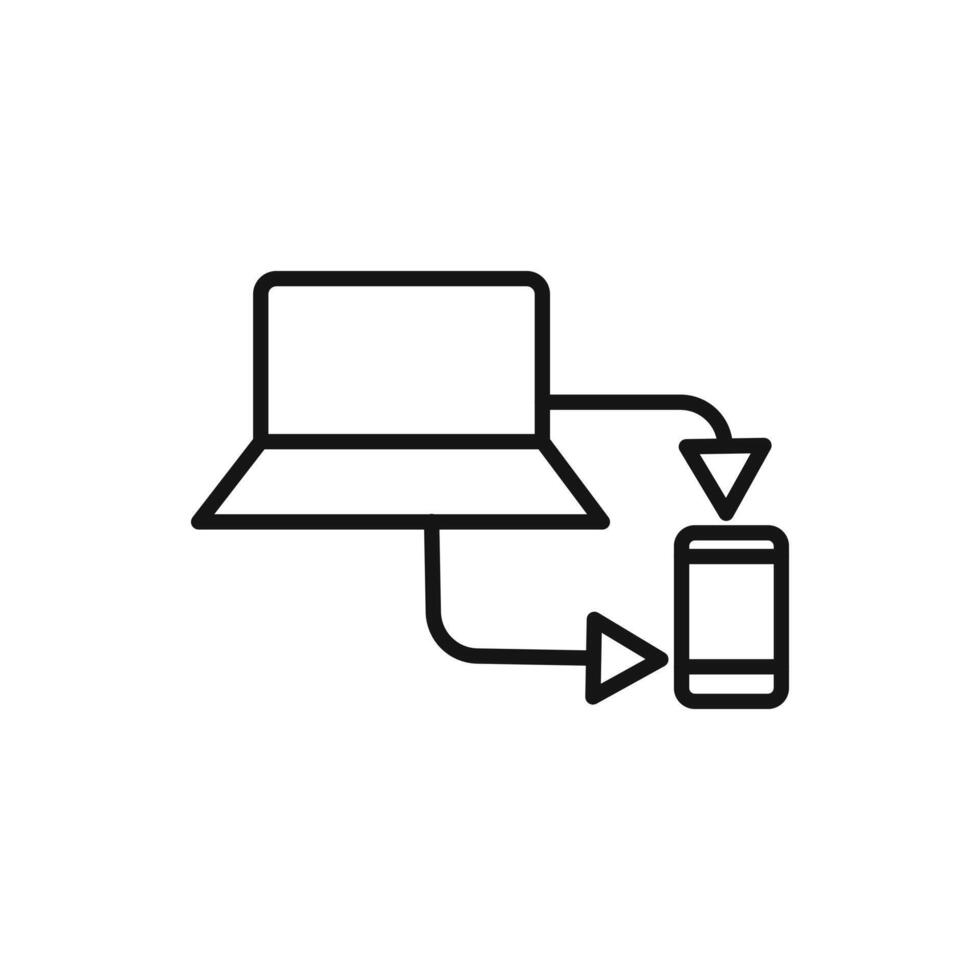 Data transferring logo sign outline vector