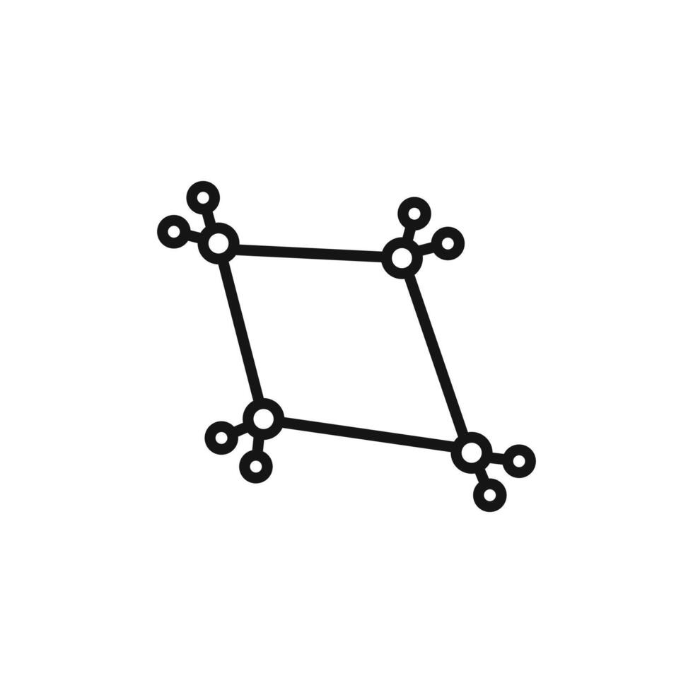 Cyclobutane molecular formula logo sign outline vector