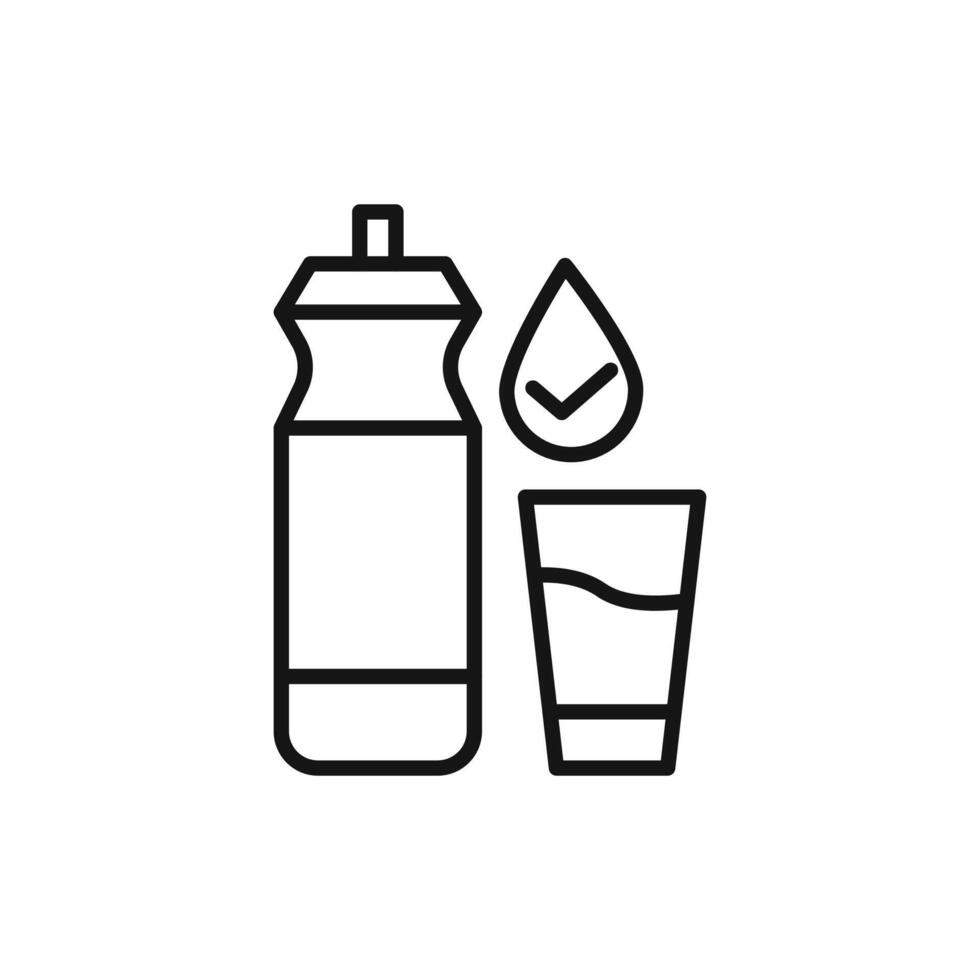 Drinking enough water logo sign outline vector