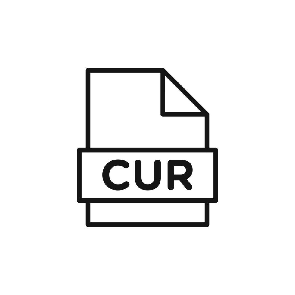CUR File Document logo sign outline vector