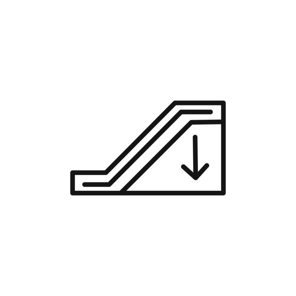 Escalator down logo sign outline vector