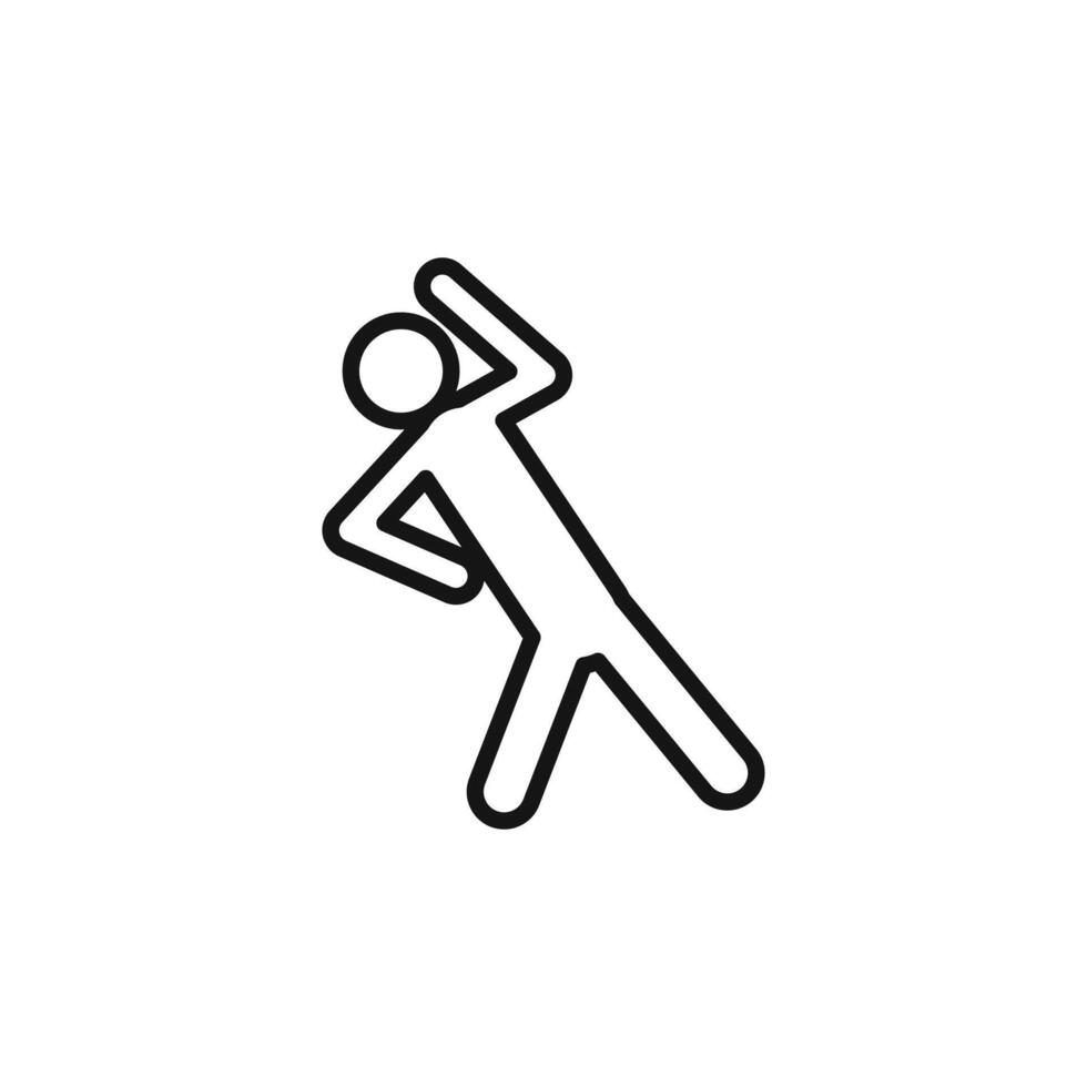 Fitness exercise logo sign outline vector