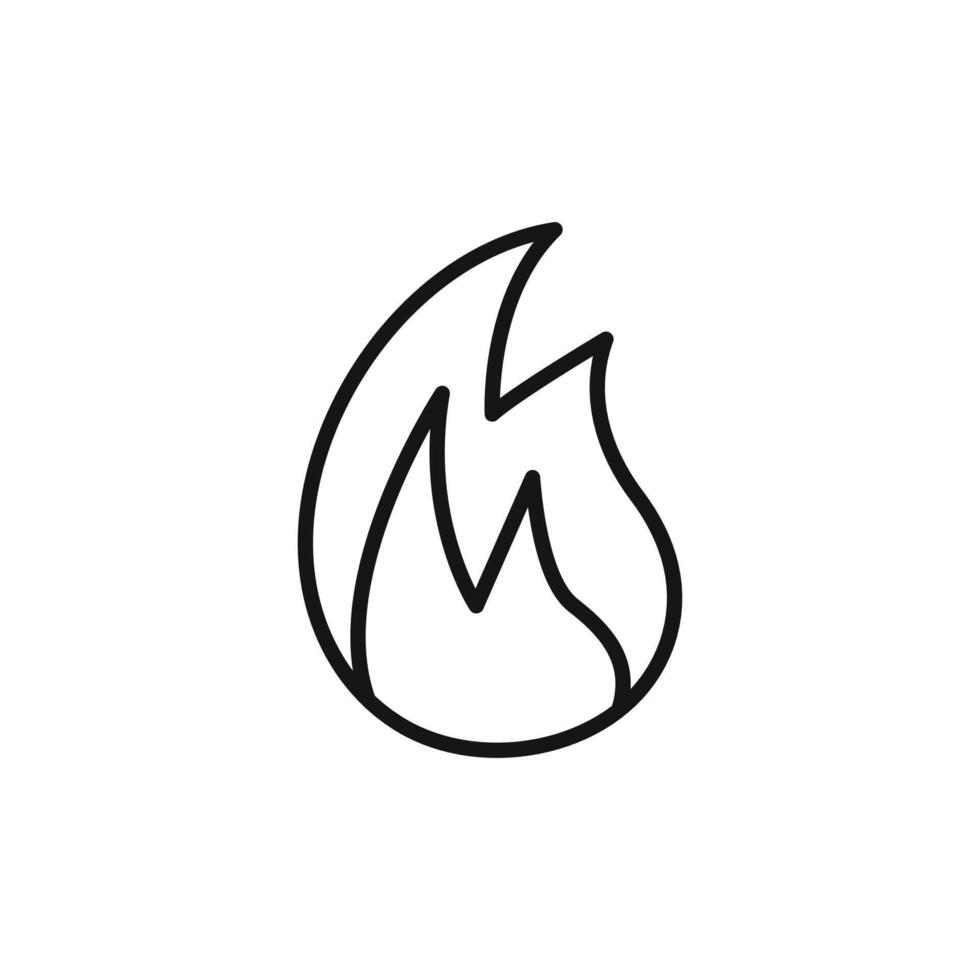Flame fire logo sign outline vector
