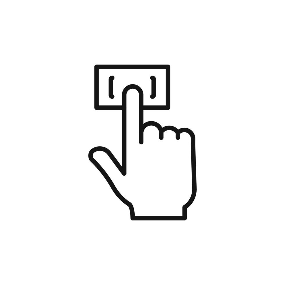 Finger authentication logo sign outline vector