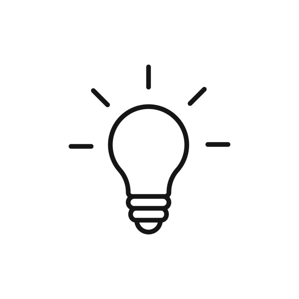 Light Bulb logo sign outline vector