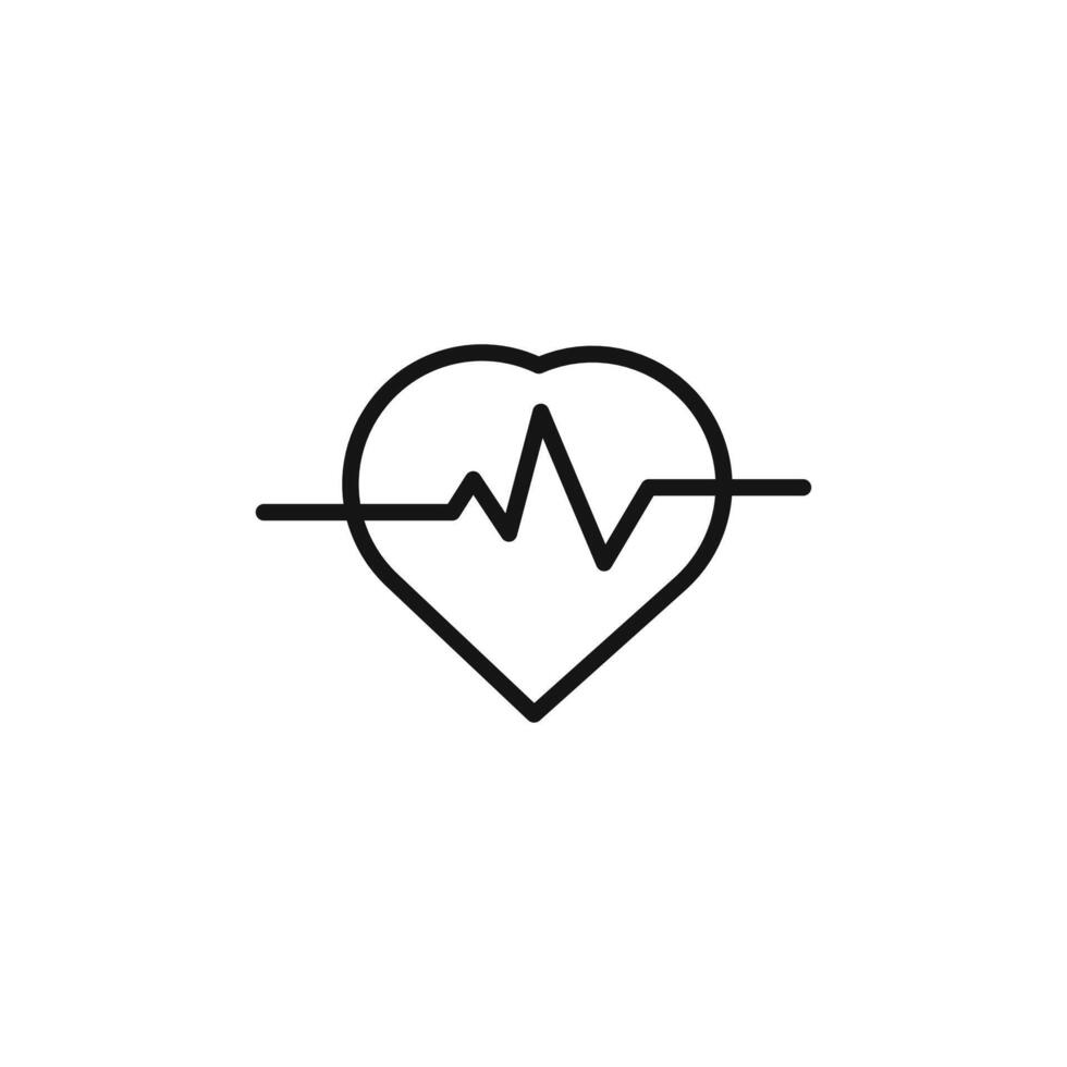 heart rate logo sign outline vector