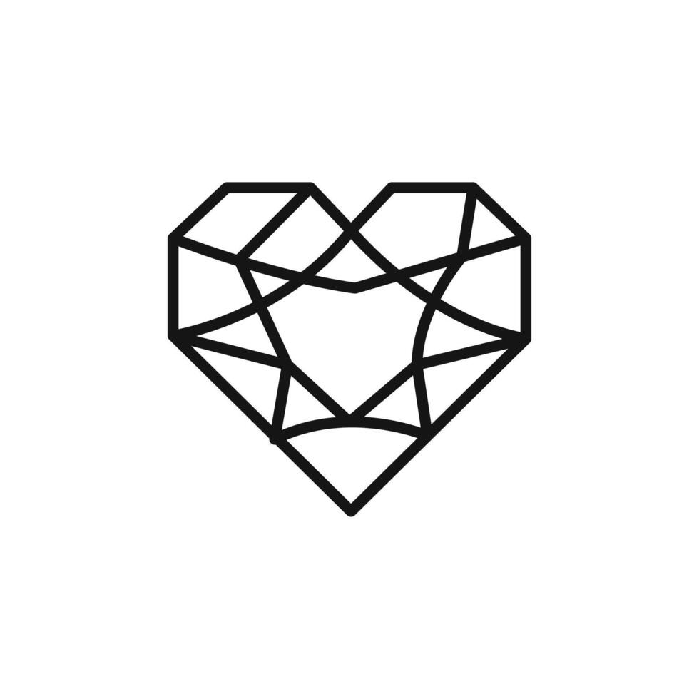 Heart shaped diamond logo sign outline 47589286 Vector Art at Vecteezy
