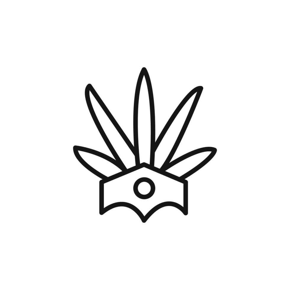 Headdress Brazil logo sign outline vector