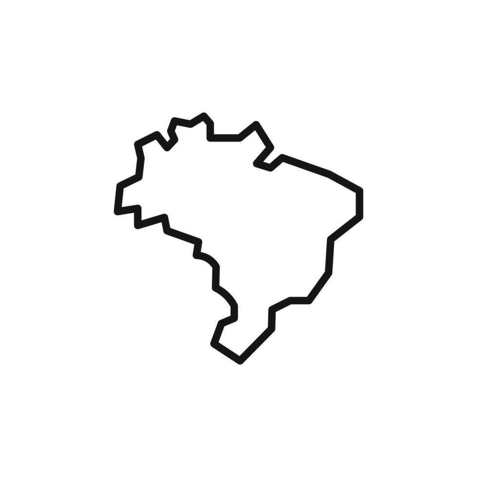 Map of Brazil logo sign outline vector