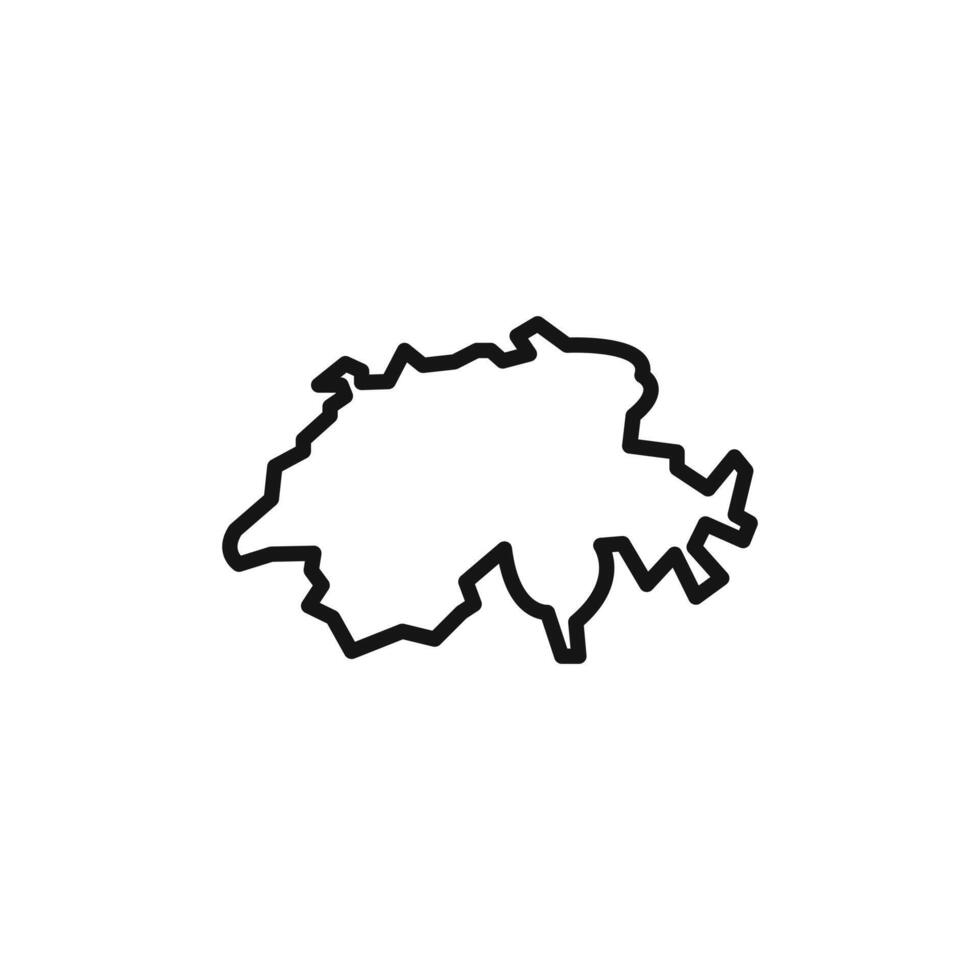 map of switzerland logo sign outline vector