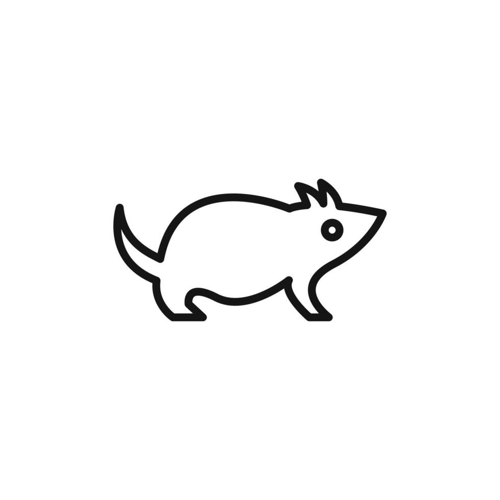 Mouse animal logo sign outline vector