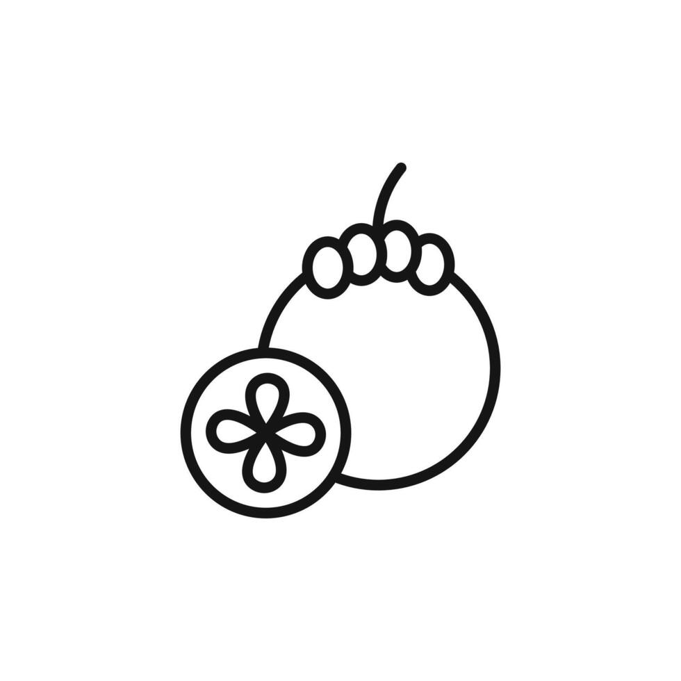 Mangosteen logo sign outline vector