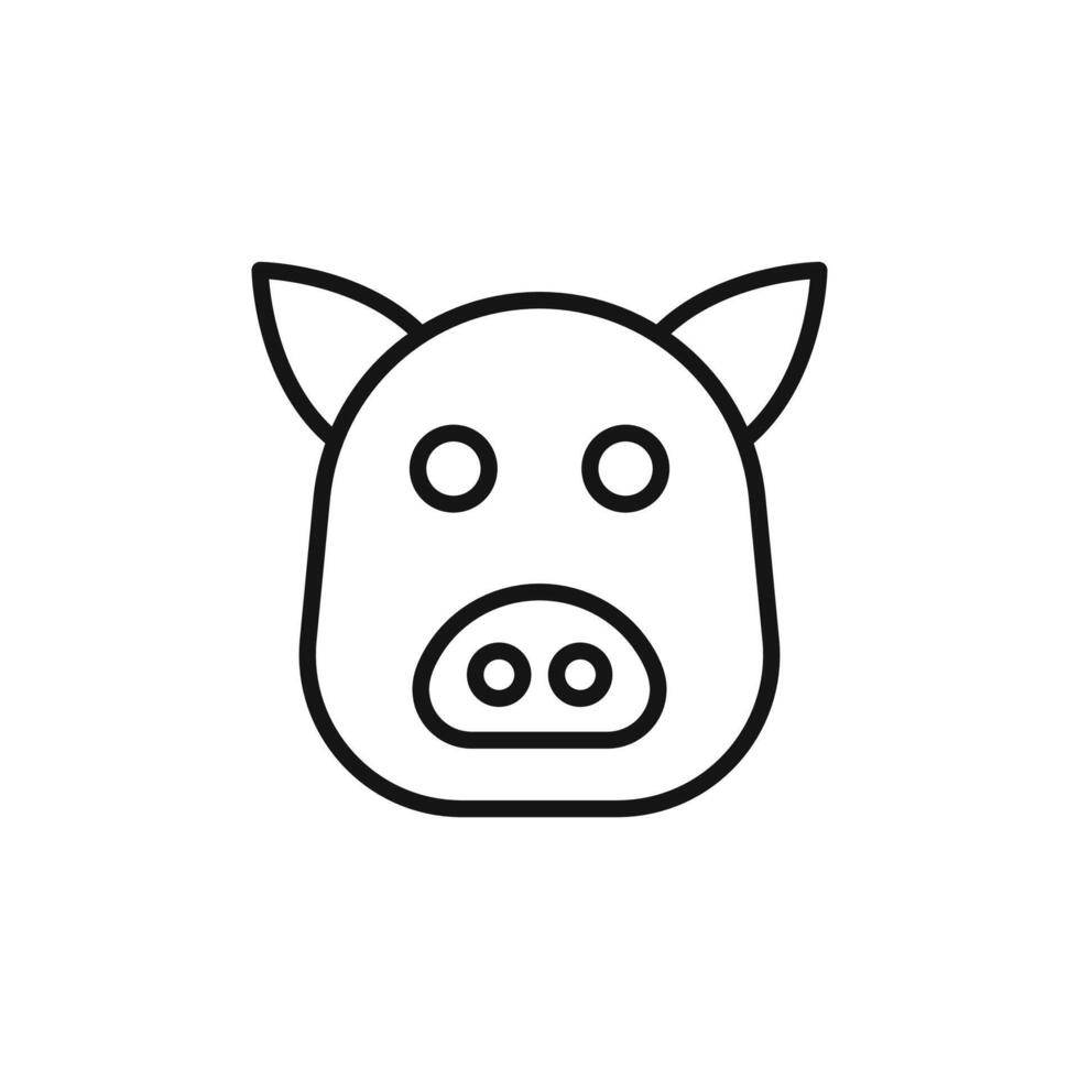 Pig face logo sign outline vector