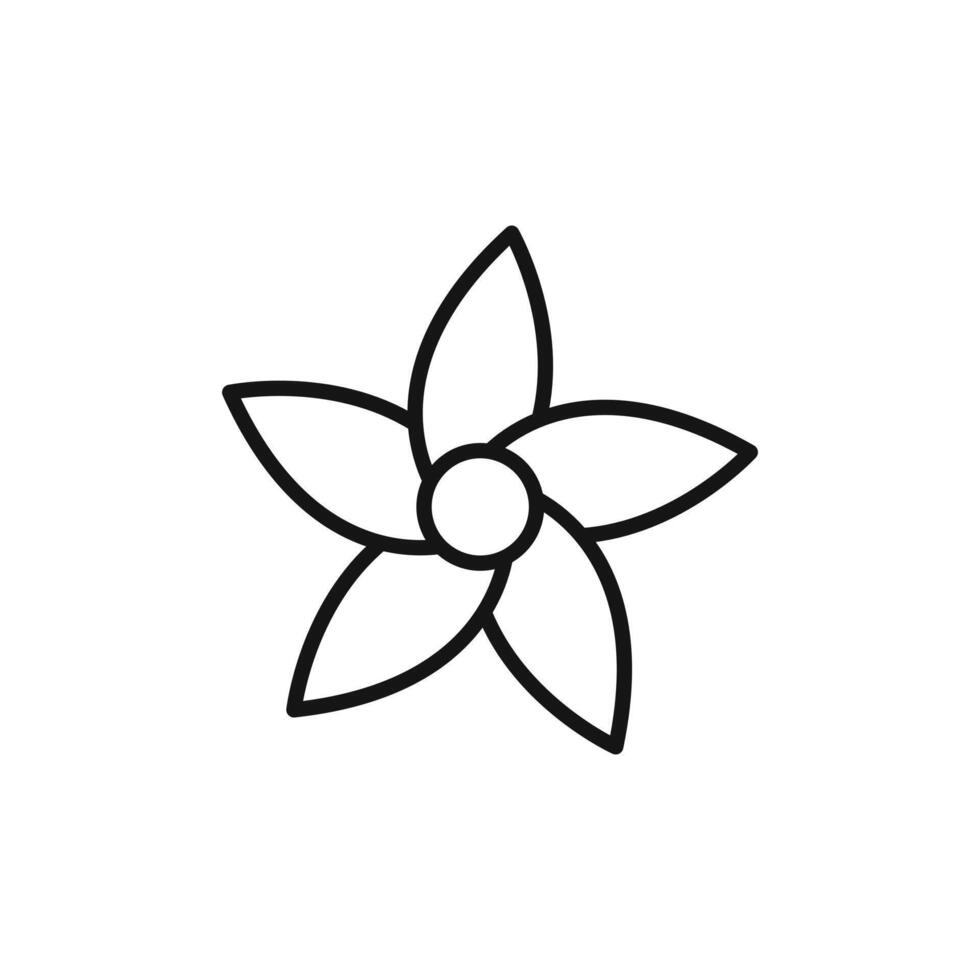 plumeria logo sign outline vector