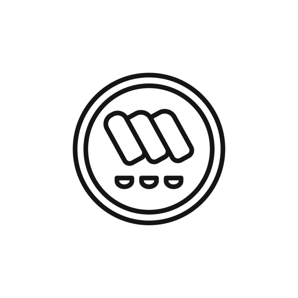 Popiah logo sign outline vector