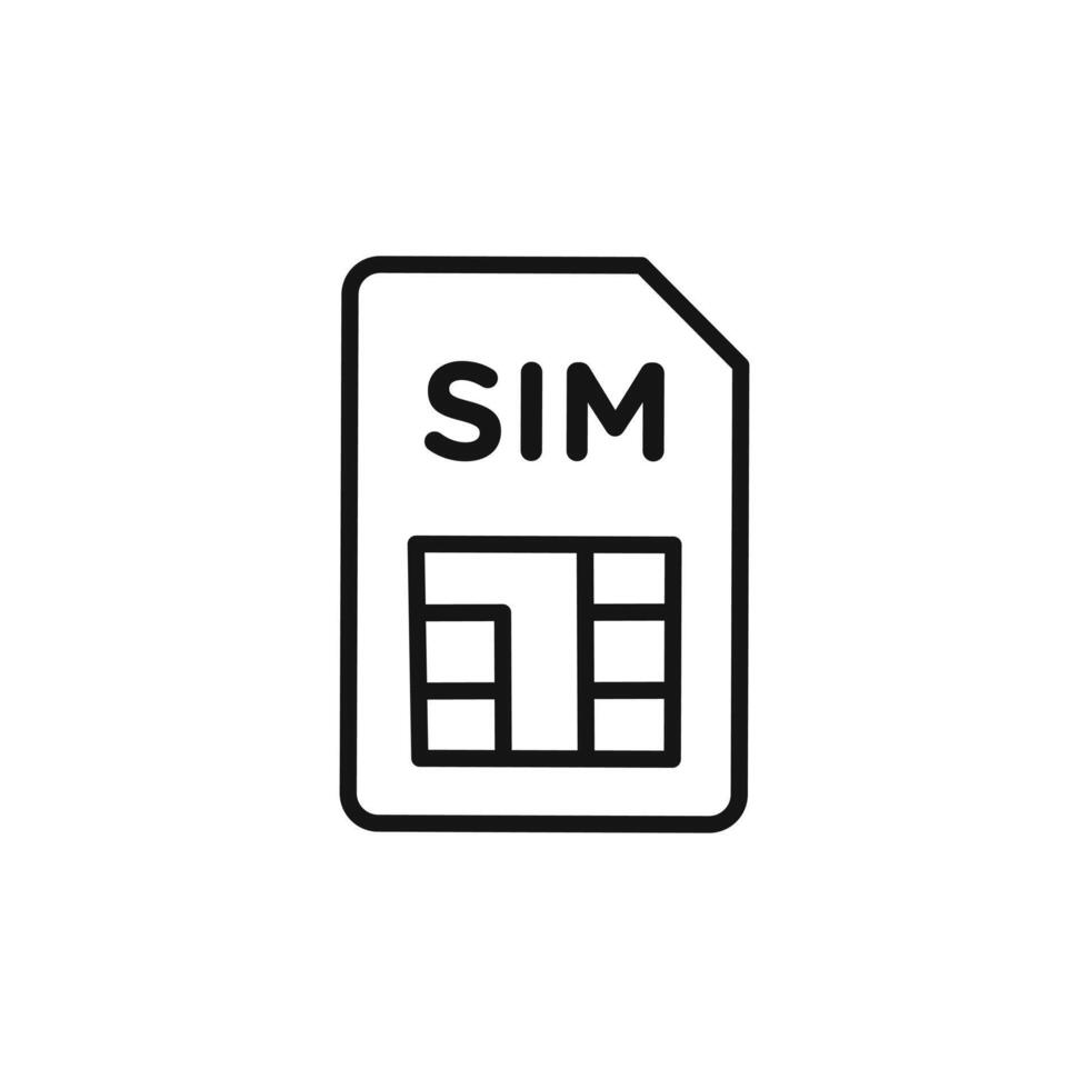 sim card logo sign outline vector