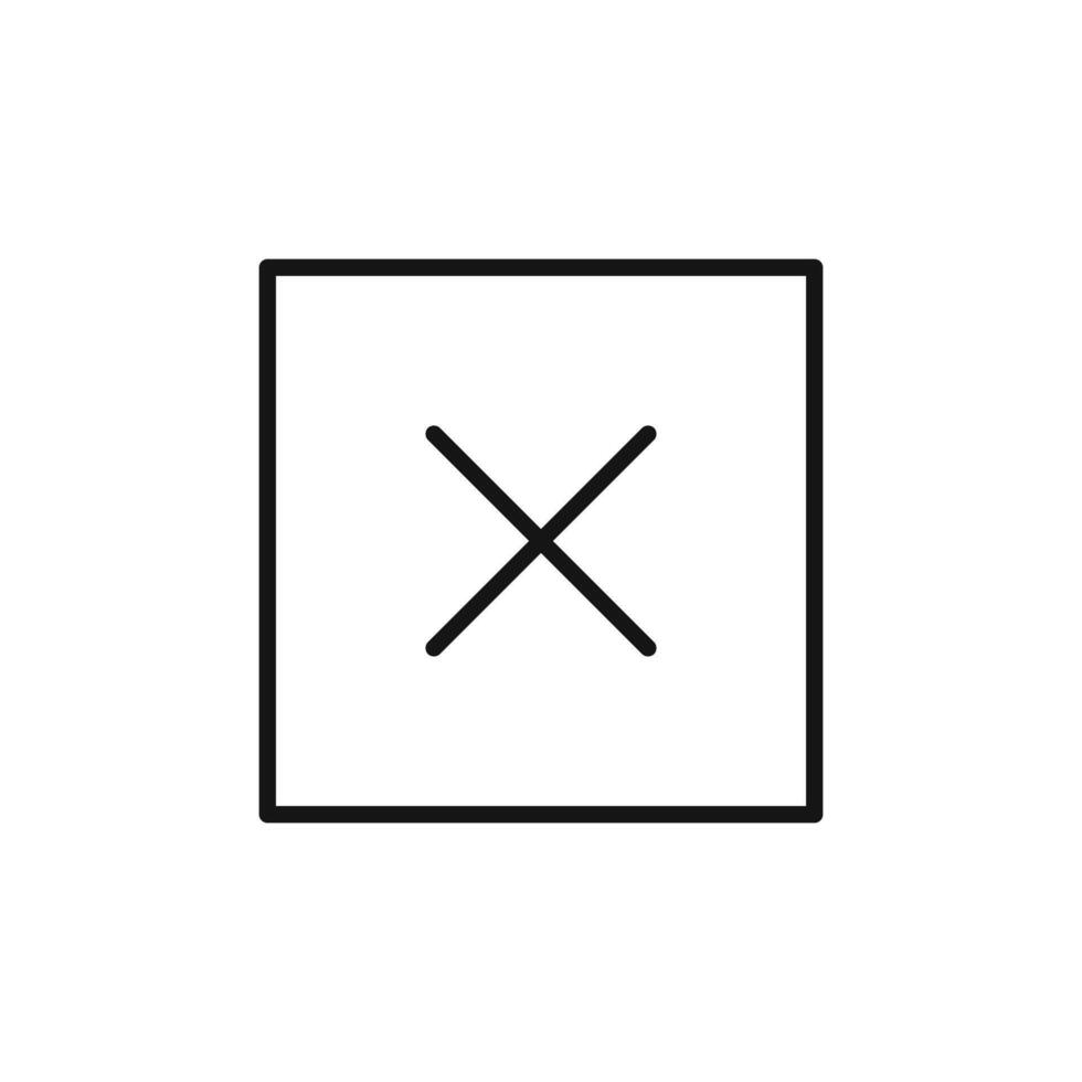 Simple cross line logo sign outline vector