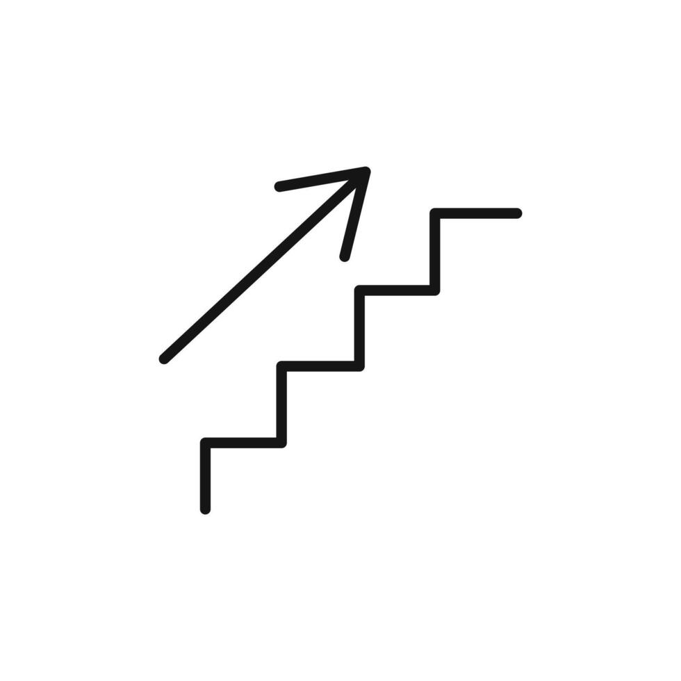stairs logo sign outline vector
