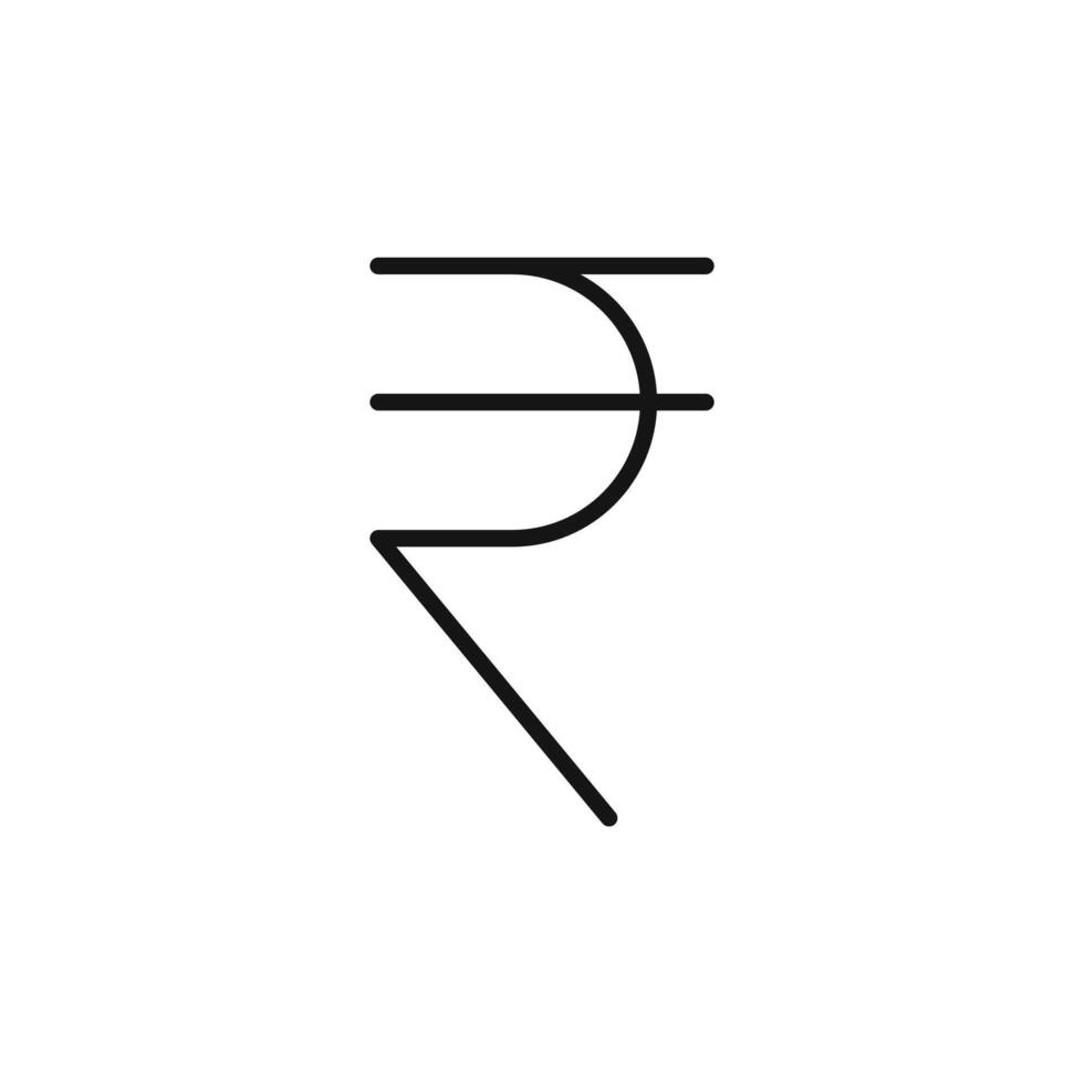 rupee currency logo sign outline vector
