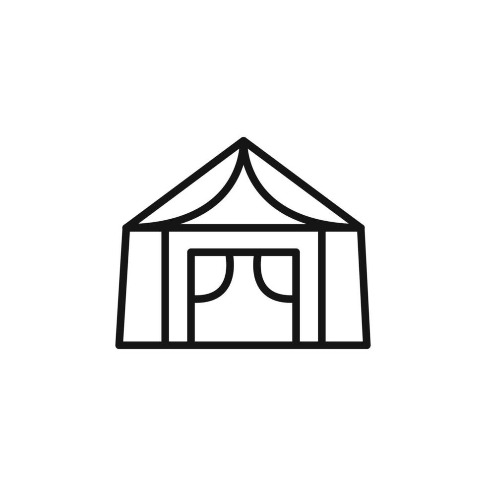Tent logo sign outline vector