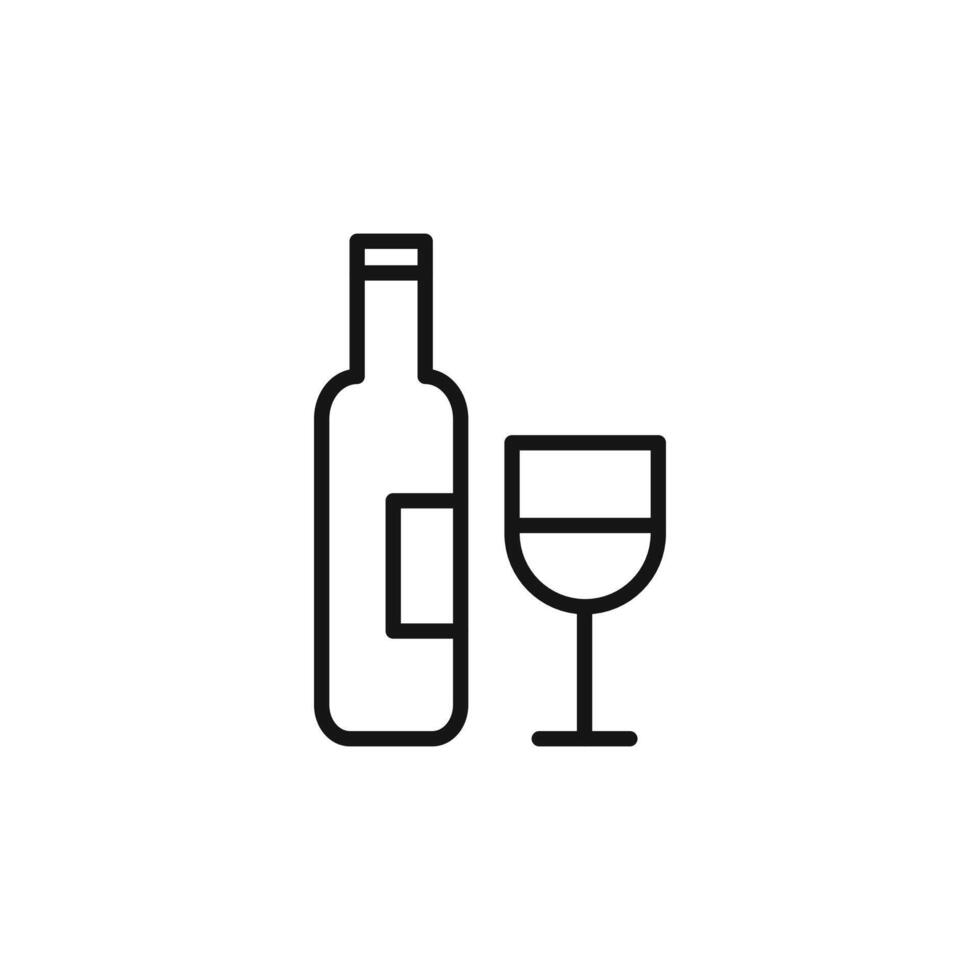 Wine logo sign outline vector