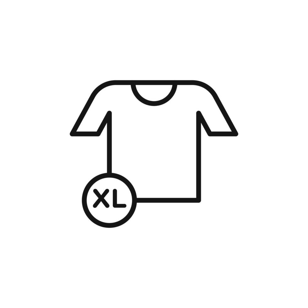 XL Shirt Size logo sign outline vector