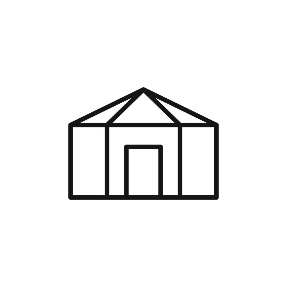 Yurt logo sign outline vector