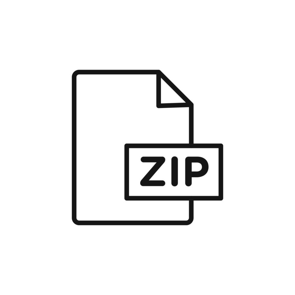 Zipped file logo sign outline vector