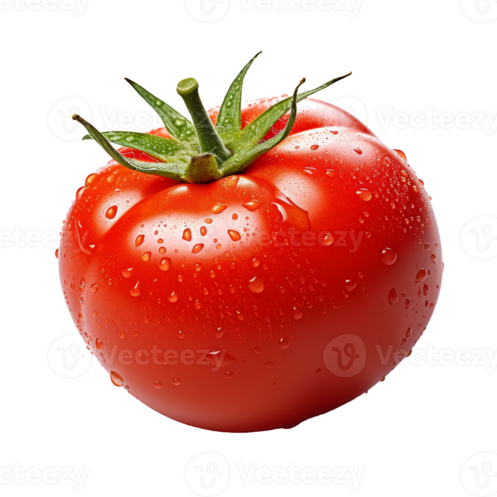 Fresh Red Tomato with Water Drops png