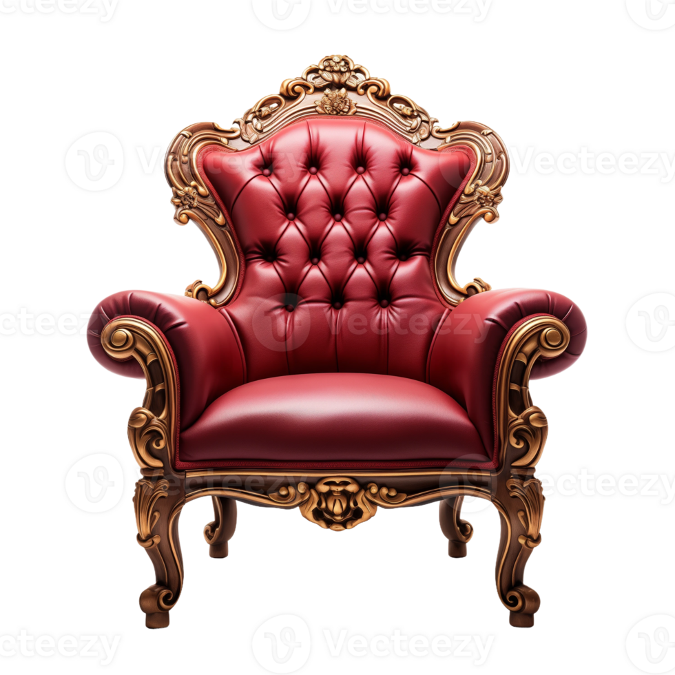 Ornate Red Velvet Chair png