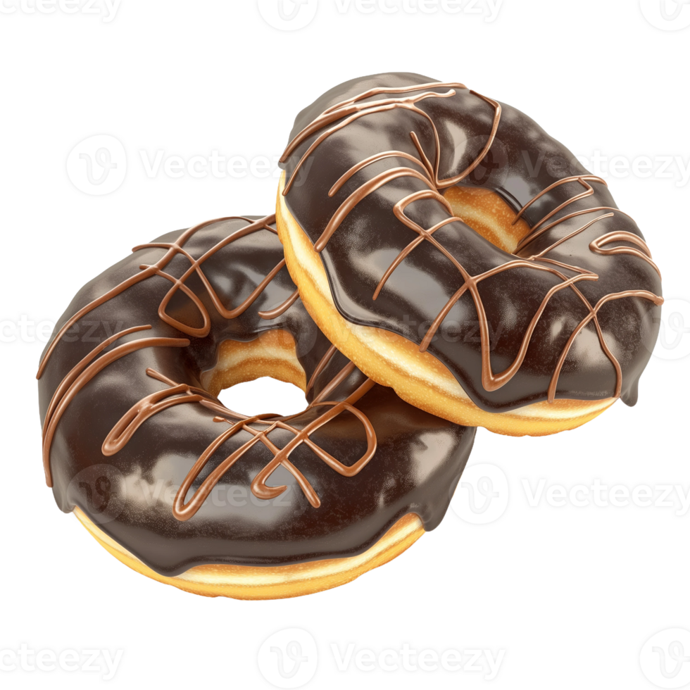 Chocolate Donuts with Drizzle png